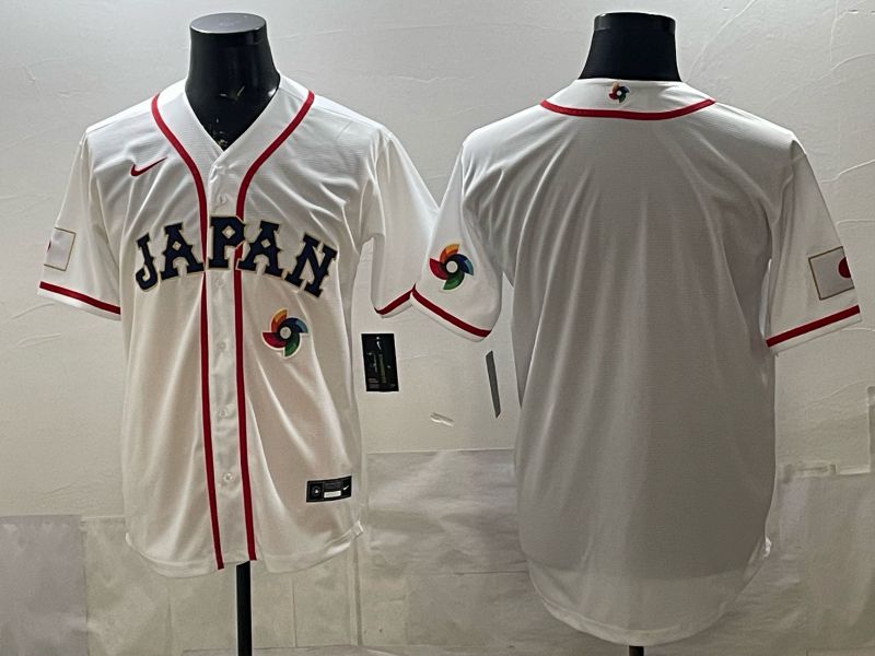 Men 2026 World Cub Japan Blank White Game Nike MLB Jersey style 004->->MLB Jersey